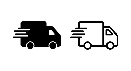 Delivery truck icon vector illustration. Delivery truck sign and symbol. Shipping fast delivery icon