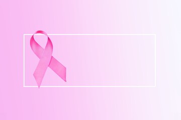 Canvas Print - Cancer concept. Silk pink ribbon for support