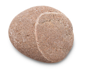 Aufkleber - Pebble. Smooth red  sea stone isolated on white background with shadows, clipping path  for isolation without shadows on white