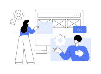 Website template abstract concept vector illustration.