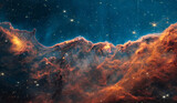 Fototapeta Na drzwi - Cosmos, Universe, Cosmic Cliffs in Carina Nebula, James Webb Space Telescope, NASA