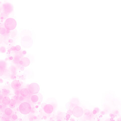 shiny pink bokeh overlay on a transparent backdrop, ethereal abstract dreamy design element for baby shower, princess party, whimsical unicorn design, or social media. 