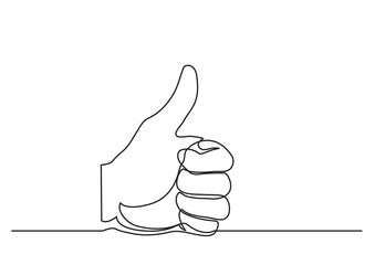 Poster - continuous line drawing hands showing like sign - png image with transparent background