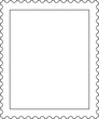 white with black outline postage stamp frame, vertical, rectangle border isolated on transparent background, icon, png illustration, clip art