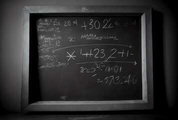 chalkboard with an equation or diagram on it, representing the process of problem-solving and learning (AI Generated)
