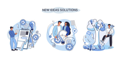 Wall Mural - Idea and creative metaphor. Smart business opportunities, direction of development, search for new solutions and direction of development. New business idea of leadership. Investing in innovation