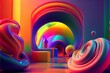 Buntes Tor in einer psychedelischen Welt created with Generative AI Technology