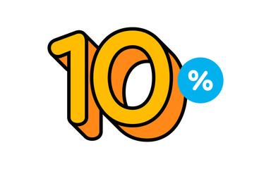 Sticker - 10 Percent Flat Design Illustration