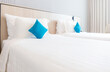 © JU.STOCKER - Selective focus of twin bed room, Room in hotel, Hotel room with window light.
