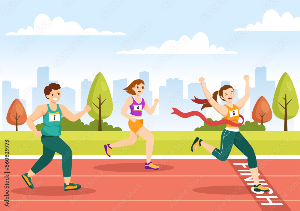 Race Finish Line Cartoon