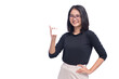 © yani-hidayat  - Young Business Woman Wearing Glasses Holding Card