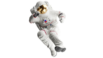 Wall Mural - astronaut posing like space parson in-universe 3d render with transparent background