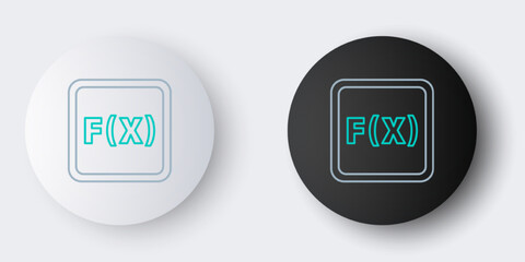 Sticker - Line Function mathematical symbol icon isolated on grey background. Colorful outline concept. Vector