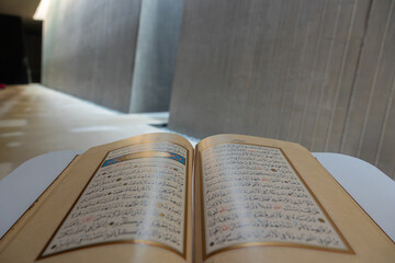 The Holy Quran in the mosque. Islamic background photo