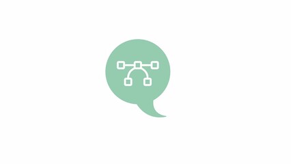 Fototapete - Animated graphic design learning. Professional artistic skills. Flat cartoon style element HD video footage. Color illustration on white background with alpha channel transparency for animation