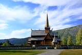Fototapeta  - Stave church in Lom (Lom stave church) - a stave (post) church, located in the Norwegian city of Lom. It was created in the middle of the 12th century. Norway