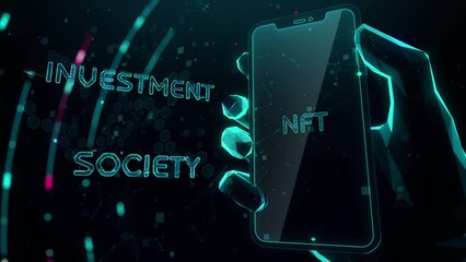 Wall Mural - Adshares with digital technology hitech concept