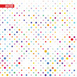 © VIPRESIONA - Halftone background from colored isolated dots on white