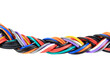 © Parichart - Multicolored wire cable of usb and adapter isolated on white background.Electronic Connector.Selection focus.