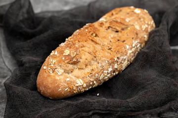 Wall Mural - Fresh tasty bread with seeds and cereals