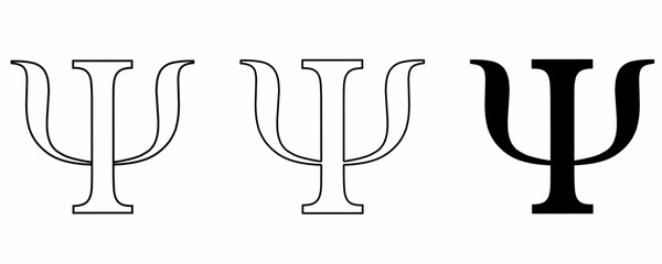 psi psychology Symbol set isolated on white background