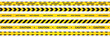 Yellow caution tape on a transparent background. Not cross area tape. Warning zone