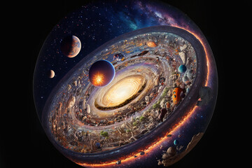 Wall Mural - generative ai black hole over star field in outer space.