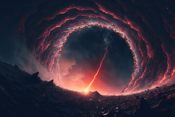 Wall Mural - generative ai illustration of planets and shining stars galaxy in space.