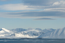 Rugged Glacial Landscape Outside Liefdefjord, Along The Coast Of Svalbard, Norway, In Summertime