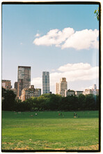 Landscape Of New York City Skyline In Central Park

