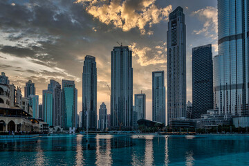Fototapete - Quartier du Burj Khalifa, Dubaï.