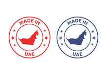 Made In UAE Labels Set, Made In United Arab Emirates Product Stamp