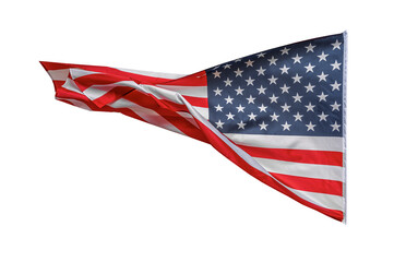 Wall Mural - American flag waving isolated on white. The USA flag on a white background.