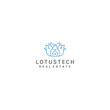 © SuryoMono - Lotus tech logo desing icon vector