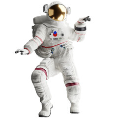 Wall Mural - astronaut posing like space parson in-universe 3d render with transparent background