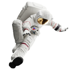 Wall Mural - astronaut posing like space parson in-universe 3d render with transparent background