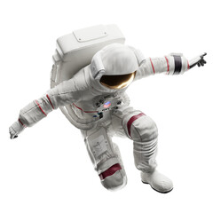 Wall Mural - astronaut posing like space parson in-universe 3d render with transparent background
