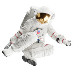 Wall Mural - astronaut posing like space parson in-universe 3d render with transparent background