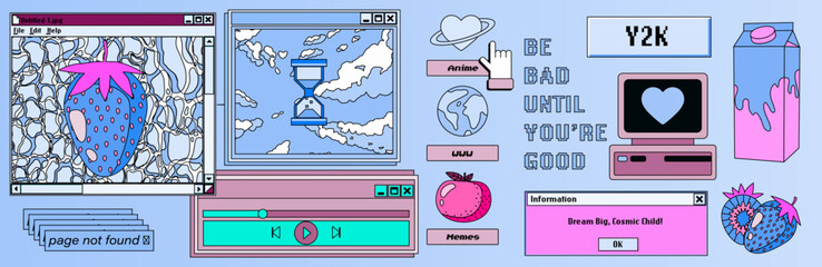 Poster - Collage of a user interface elements. Vector illustration for programming and IT subjects.