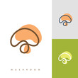 mushroom farm logo vector illustration design, champignon mushroom logo design