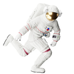 Wall Mural - astronaut posing like space parson in-universe 3d render with transparent background