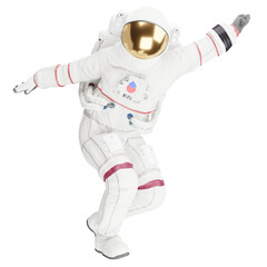 Wall Mural - astronaut posing like space parson in-universe 3d render with transparent background