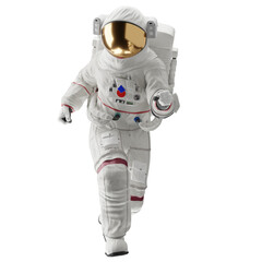 Wall Mural - astronaut posing like space parson in-universe 3d render with transparent background