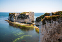 Old Harry Rocks Are Located At Handfast Point, On The Isle Of Purbeck In Dorset