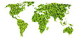 tree leaves world map - concept of bioenergy