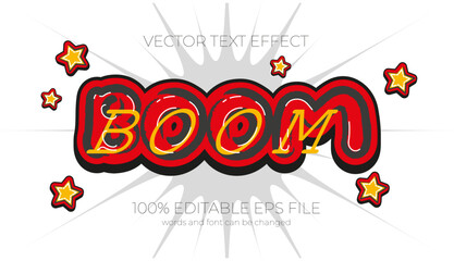 Poster - boom text effect style, EPS editable text effect