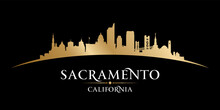 Sacramento California City Silhouette Black Background