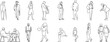 collection of vector sketch designs detailed illustrations of people doing activities