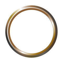 Wall Mural - Round gold frame, golden border in circle form, isolated. For photo, just the right thing for your design. Png