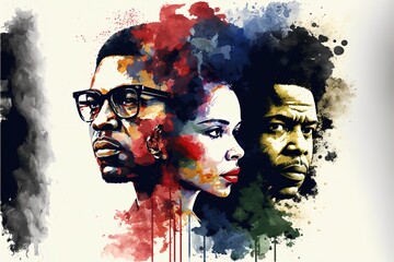 Wall Mural - Black history month illustration Ai generated